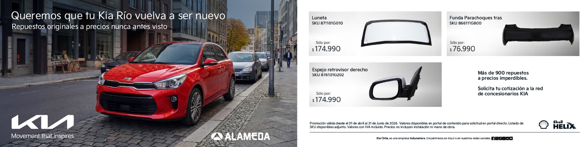 Kia Rio repuestos Mayo 2026
